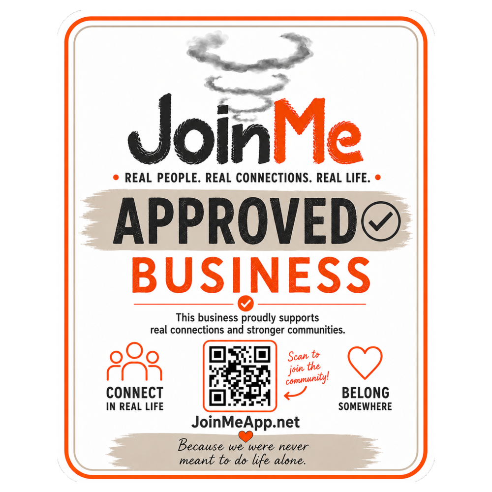 JoinMe Approved Business window sticker